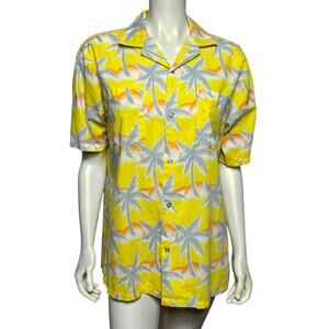Vintage Tropicana Juice Brand Palm Print Shirt Men’s M Hawaiian Style